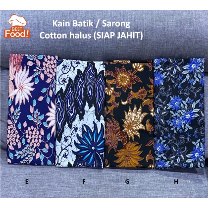 Kain Batik / Sarong 114 cm x 94 cm (Cotton  Halus SIAP JAHIT)